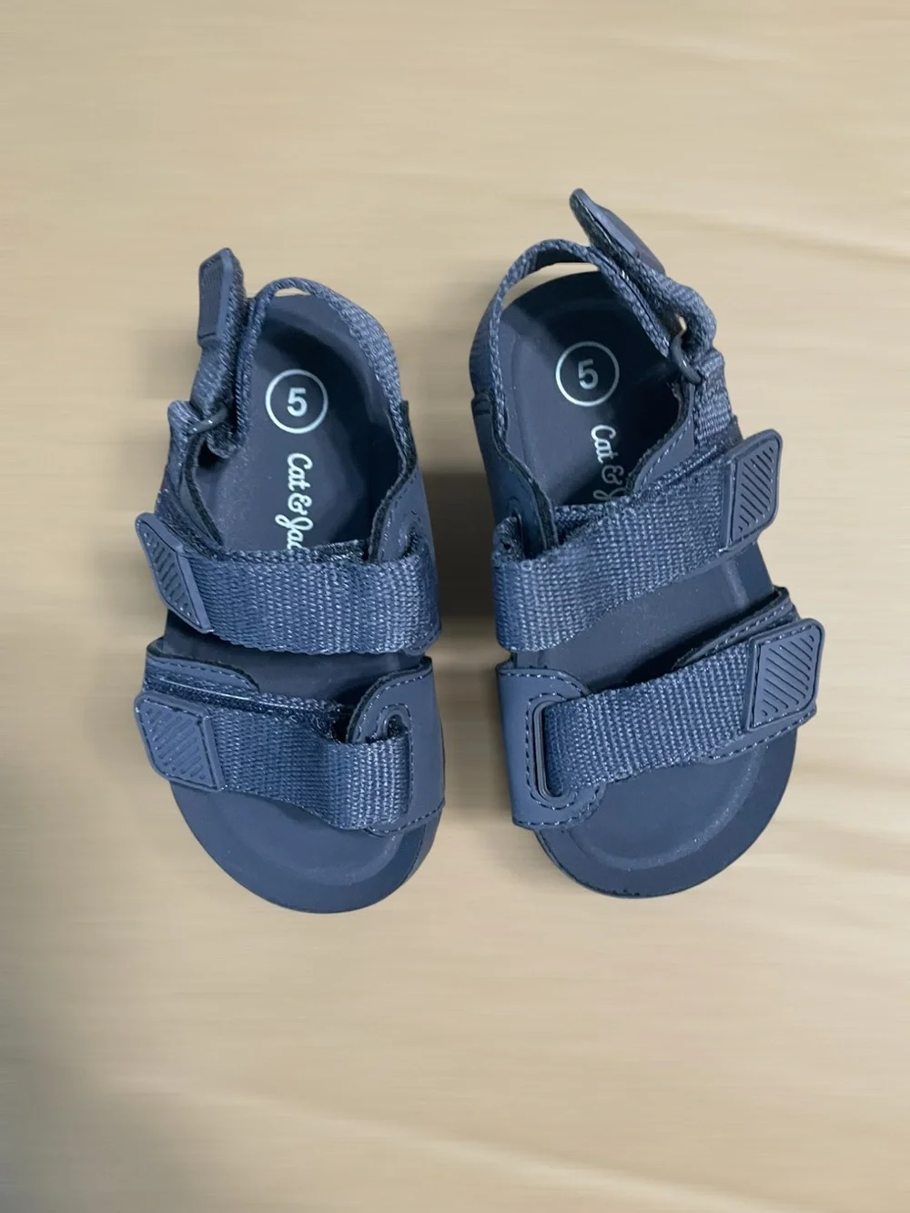 Cat & Jack Navy Blue Hook-and-Loop Boy Sandals